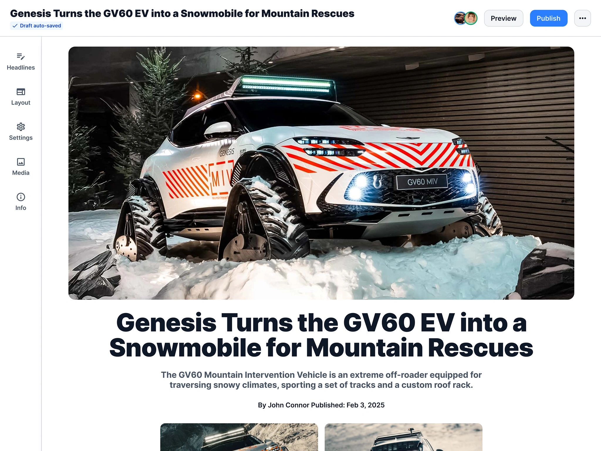 The right side of the screen is the writing area. For a more expansive writing view, the side panel on the left can be closed.